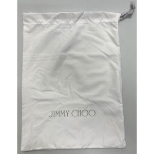 Jimmy Choo White & Gray Dust Storage Bag 14" X 10.25"